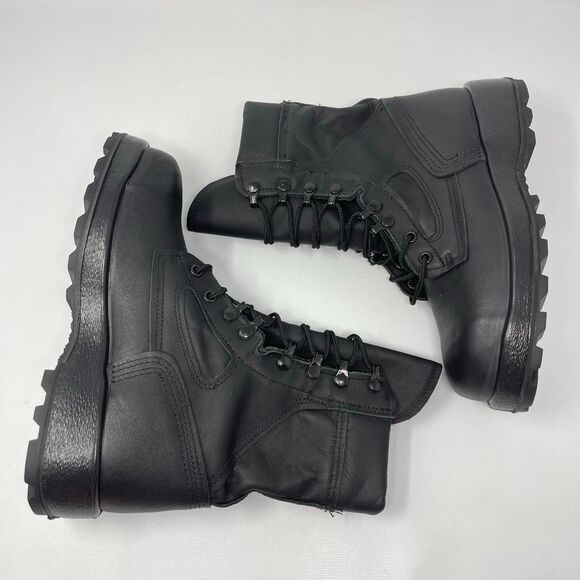 McRae Navy Steel Toe Combat Boots Mens Size 8RF Black Leather ASTM Shoes 9052 main image 8